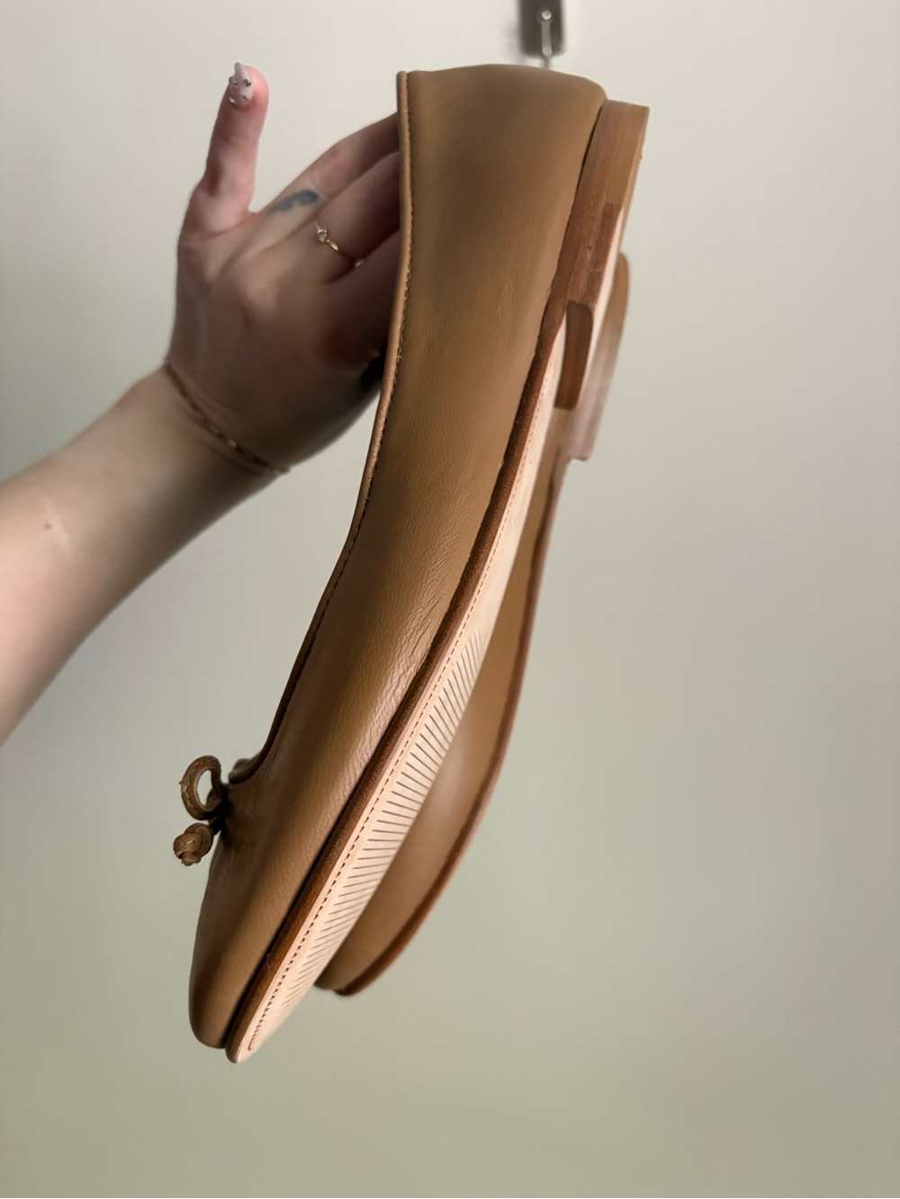 Nisolo Leather Bea Go to Ballet Flats in Tan Almond - Picture 6 of 8